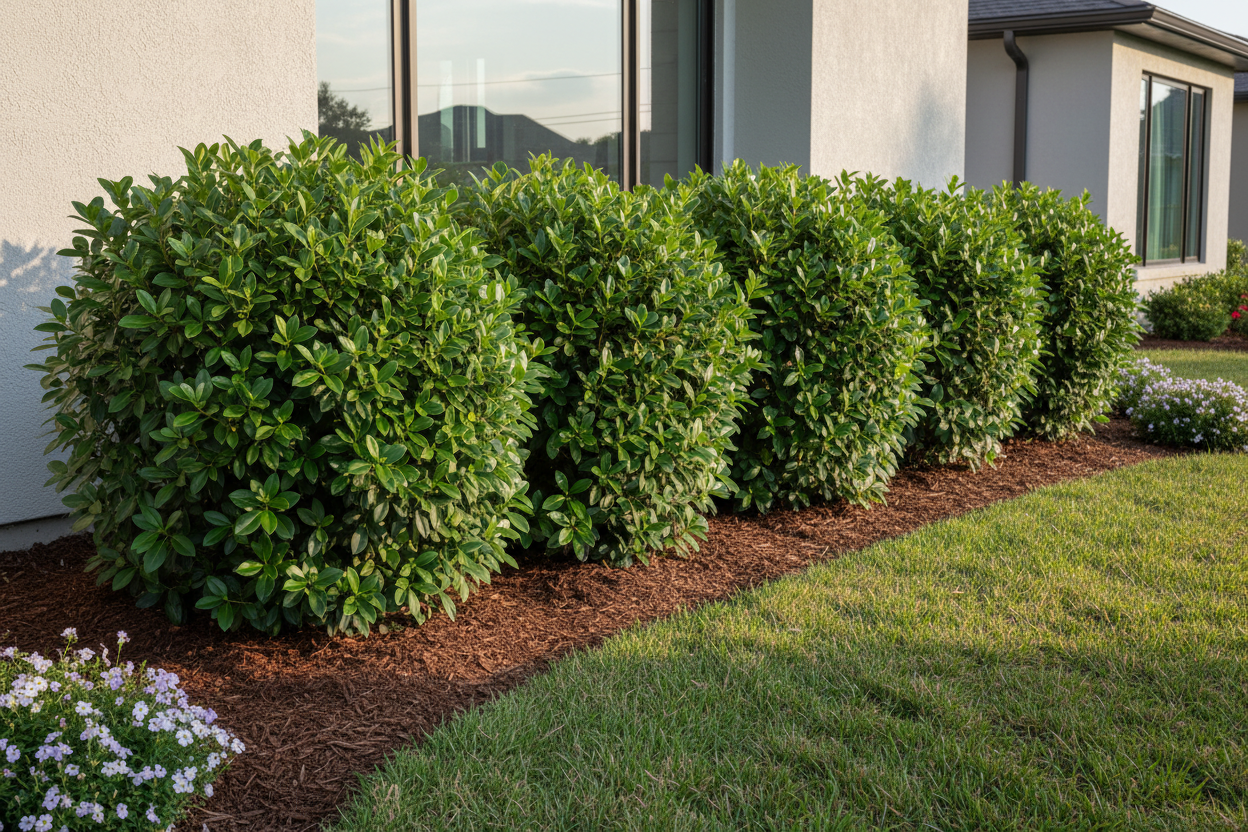 give me an image of Viburnum suspensum in a landscaping setting 