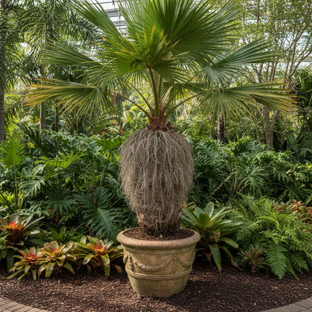 old man palm in a landscaping or pot 