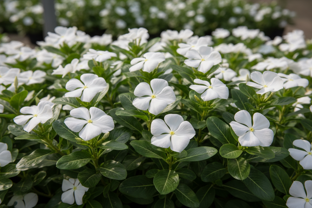 white vinca Cora 